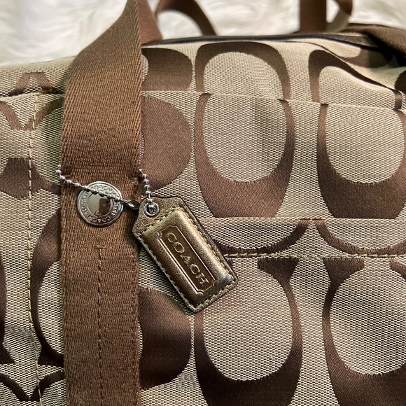 EUC. Rare! [Coach] Signature Brown Canvas Leather Large Monogram Duffle Bag | XL - Picture 6 of 16